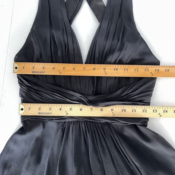 Ann Taylor Women's Silk Sleeveless Lined Halter Neck Cocktail Dress Size 2 Black - Picture 9 of 11